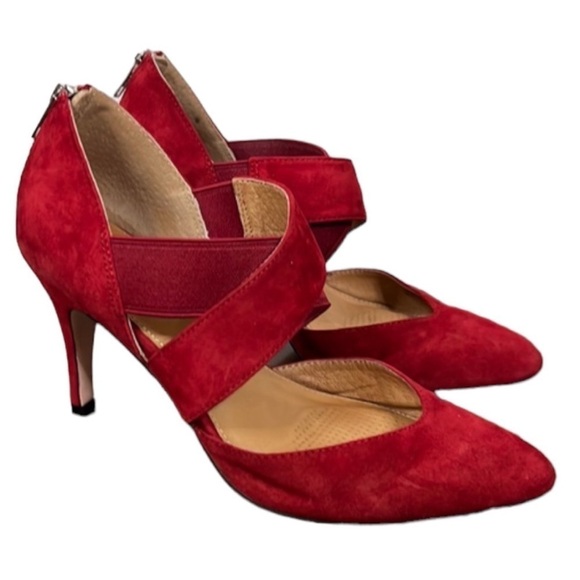 Corso Como Shoes - Corso Como Collete Red Suede Leather Heels Size 7.5